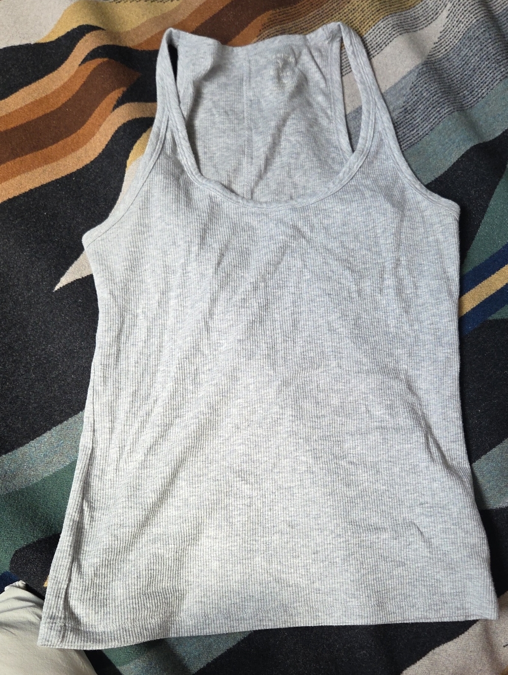 American Eagle Outfitters Light Gray Ribbed Racerback Tank